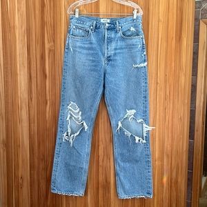 AGOLDE 90s mid rise loose fit jeans in Fall Out light wash - Size 28